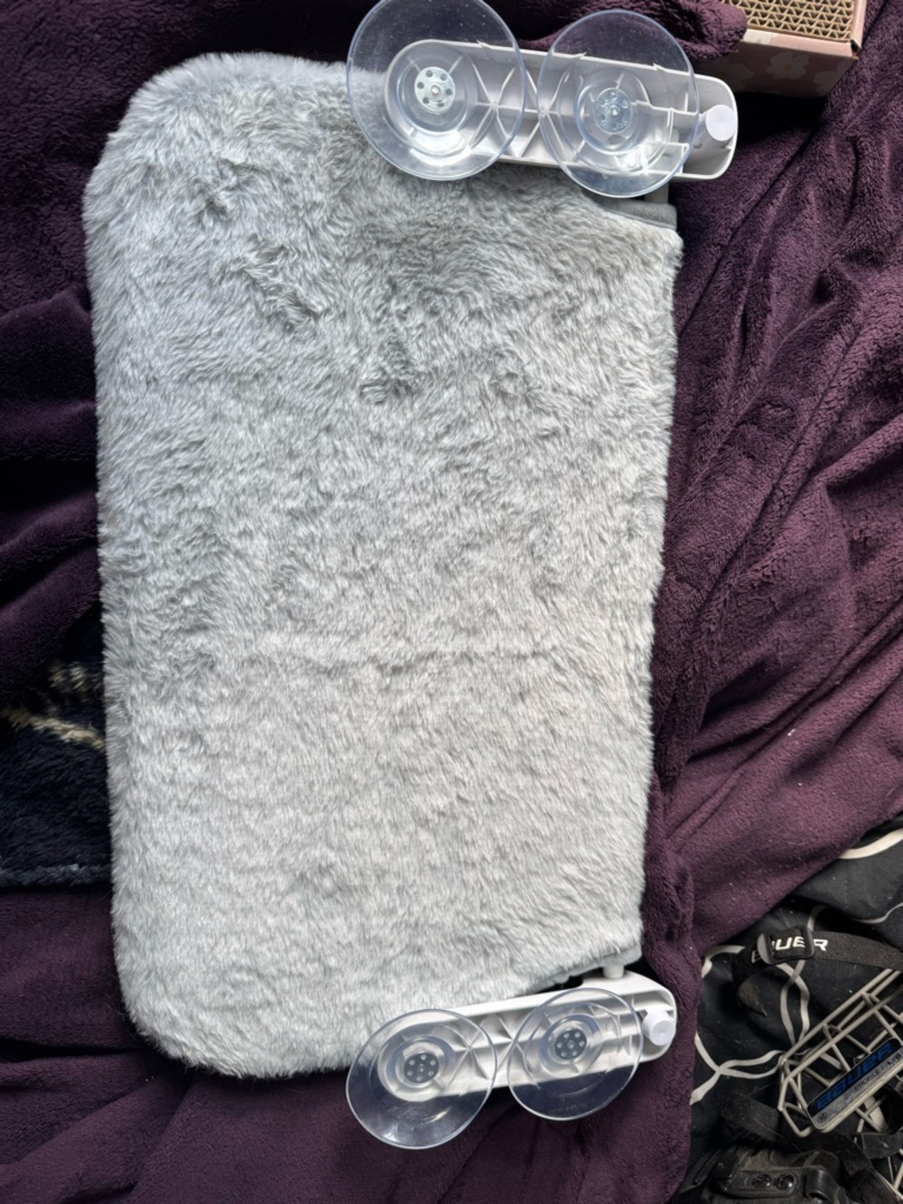 Plush Light Gray Faux Fur hammock